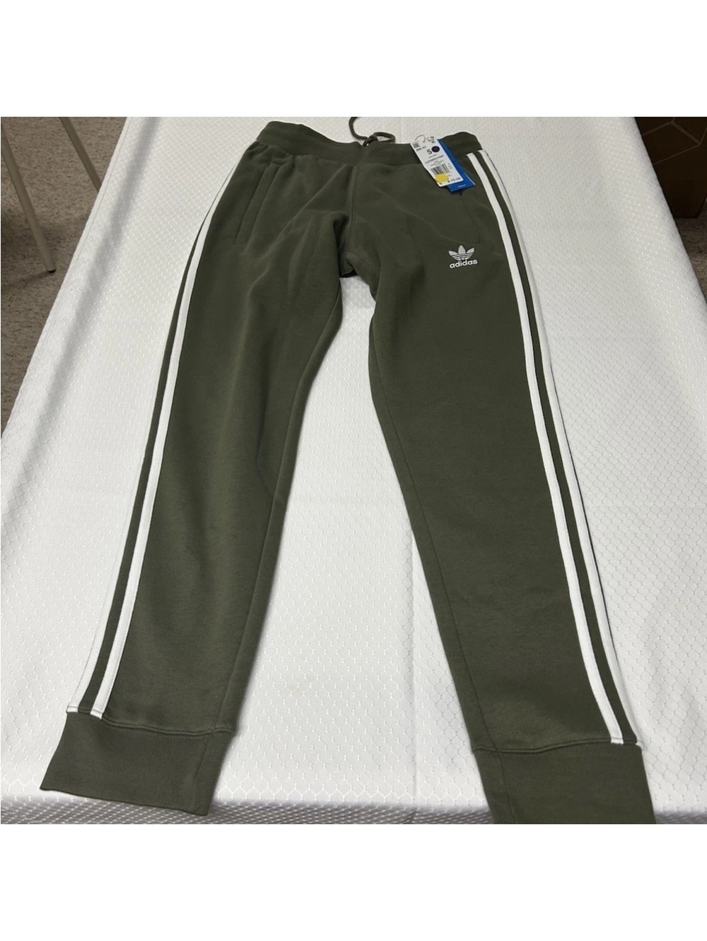 Adidas Men's S Jogger Pants 3 Stripe Fleece Red Green - Picture 10 of 13